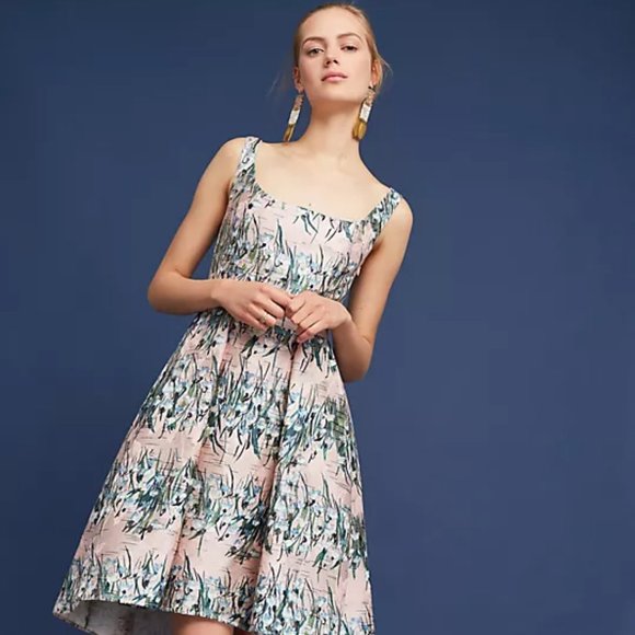 Eva Franco Anthropologie Floral Jacquard Dress - Picture 4 of 8